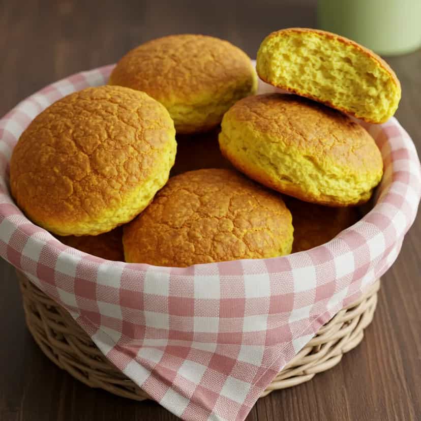 Foto deliciosa de Broa de Fubá e Queijo Meia-Cura pronta para servir - Lanches de Padaria