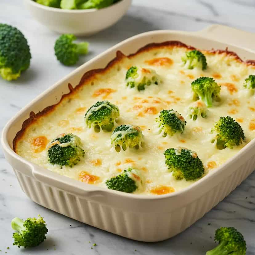 Foto deliciosa de Brócolis Gratinado ao Molho Branco pronta para servir - Almoço & Jantar
