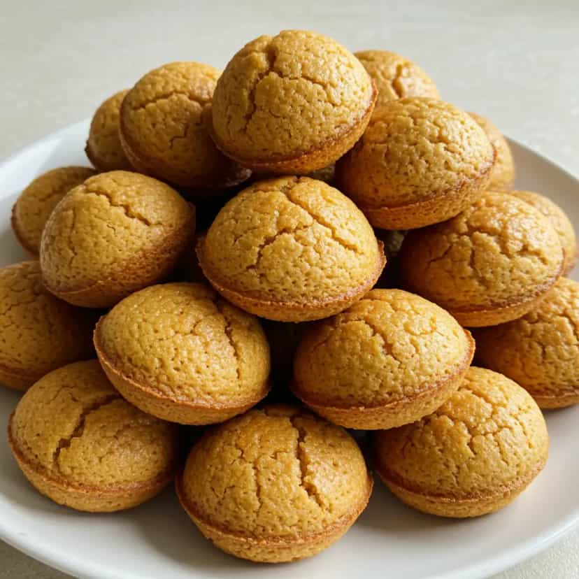Foto deliciosa de Broinhas de Fubá Caseiras pronta para servir - Snacks Assados
