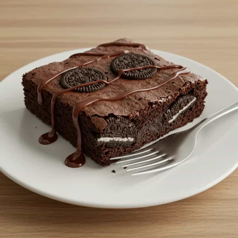 Foto deliciosa de Brownie com Oreo pronta para servir - Brownies & Cookies