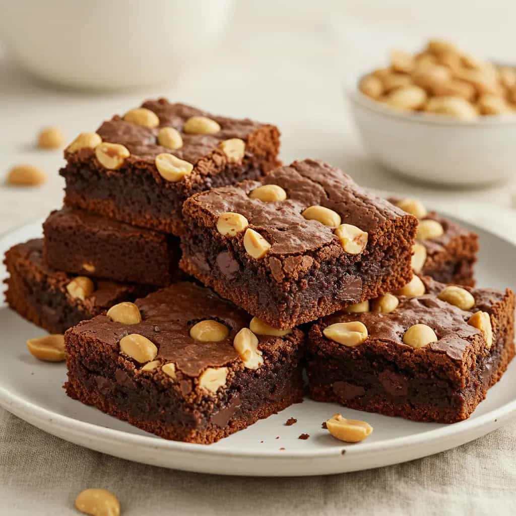 Brownie de Amendoim Sem Forno