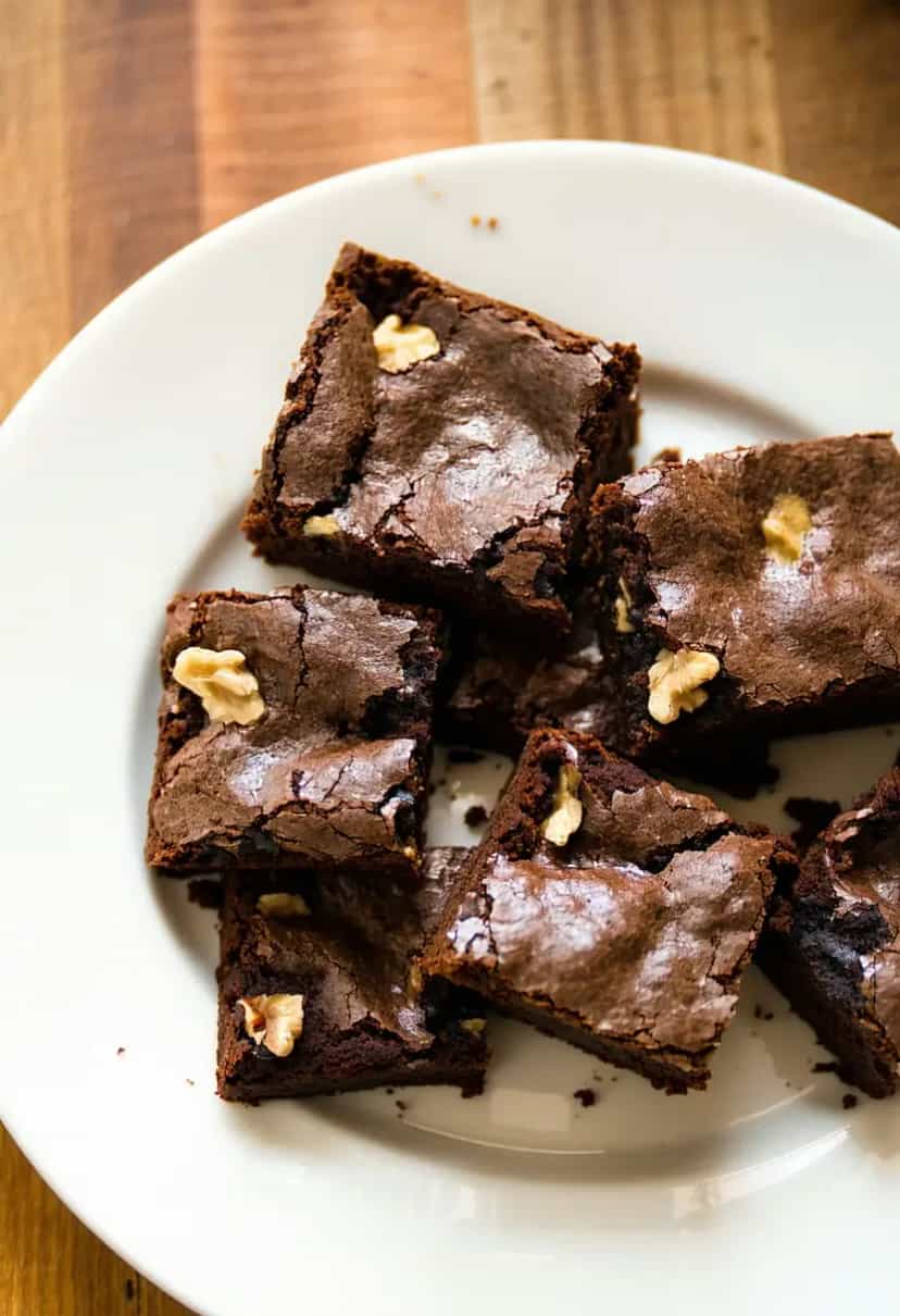 Foto deliciosa de Brownie de Farinha de Arroz pronta para servir - Sem Glúten