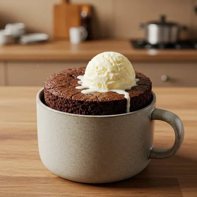 Foto deliciosa de Brownie de micro-ondas pronta para servir - Brownies & Cookies