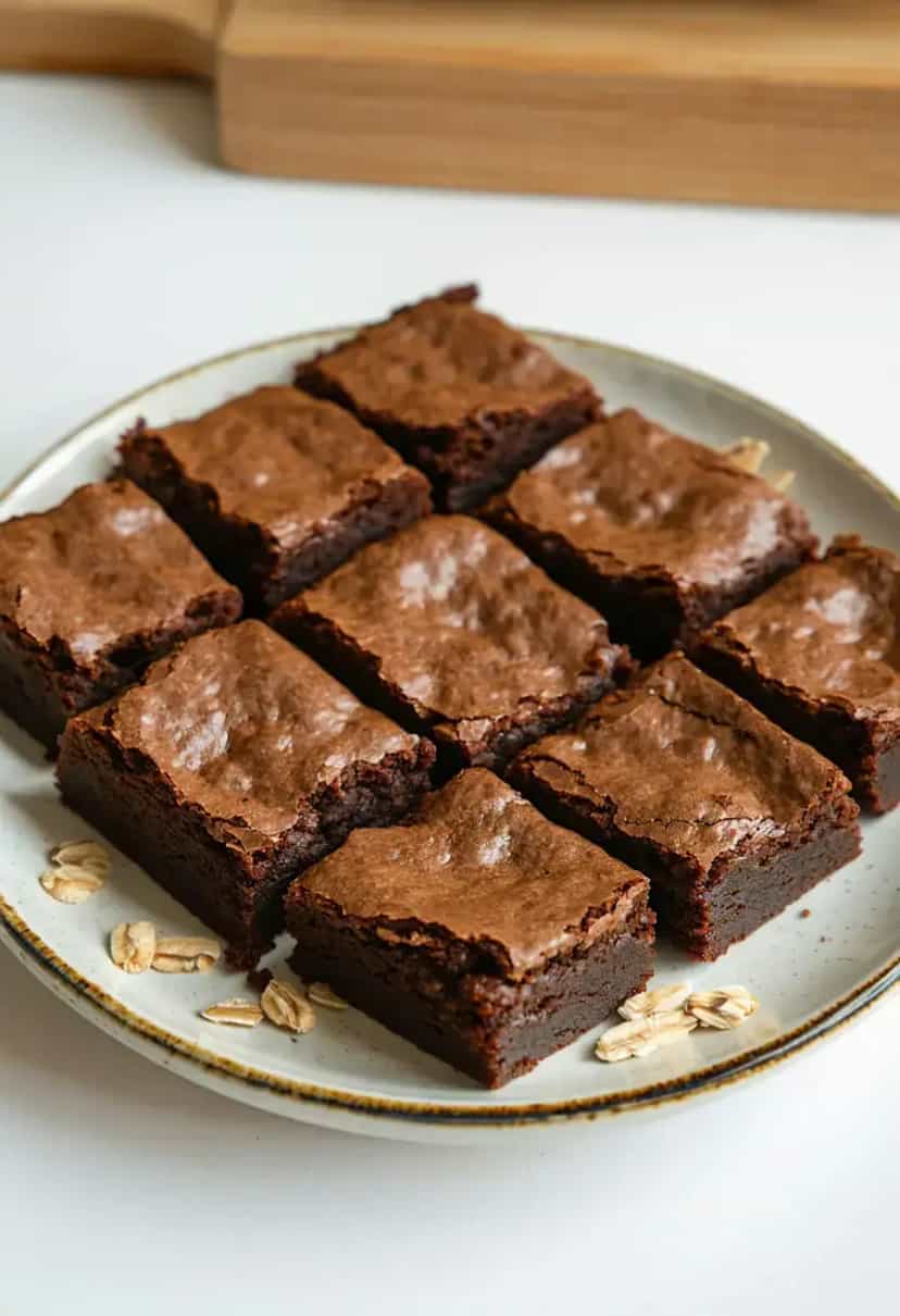Foto deliciosa de Brownie Fit de Banana e Aveia pronta para servir - Energéticos & Proteicos
