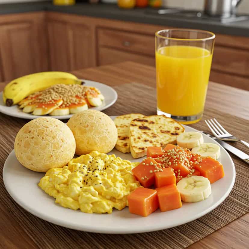 Foto deliciosa de Brunch de Café da Manhã Brasileiro pronta para servir - Brunch