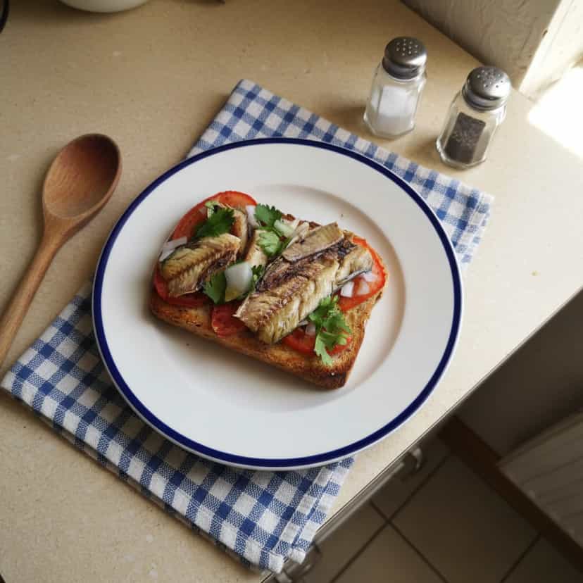 Foto deliciosa de Bruschetta de Sardinha pronta para servir - Salgadinhos