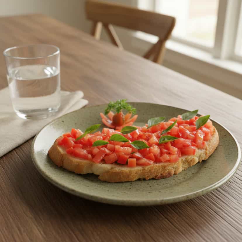Foto deliciosa de Bruschetta Italiana Clássica pronta para servir - Salgadinhos