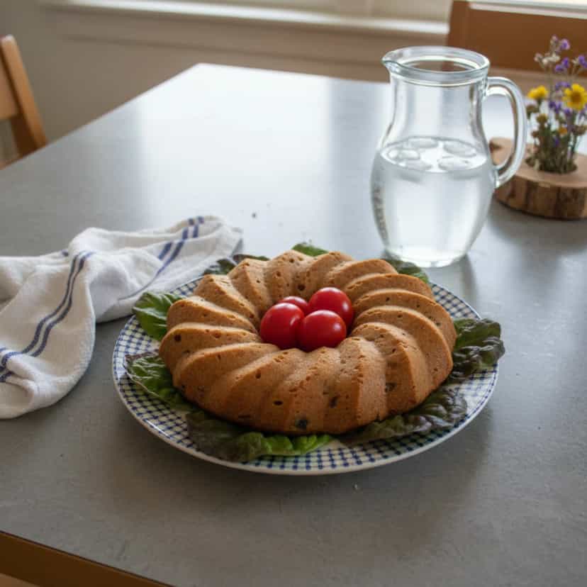 Foto deliciosa de Bundt de Chouriço e Tomate Seco pronta para servir - Almoço & Jantar