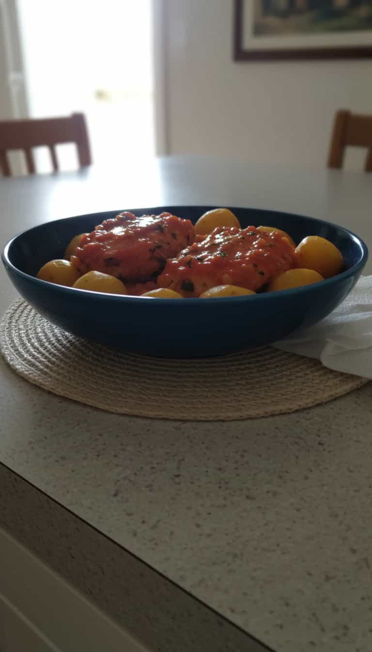 Foto deliciosa de Cação ao Molho de Mandioquinha pronta para servir - Peixes & Frutos do Mar