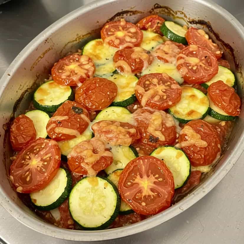 Foto deliciosa de Caçarola de Abobrinha com Tomate pronta para servir - Almoço & Jantar