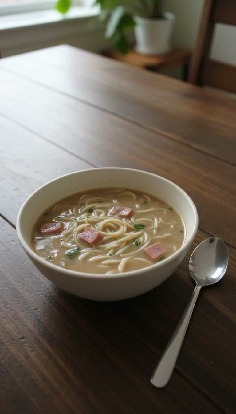 Foto deliciosa de Caldinho de Feijão com Espaguete pronta para servir - Sopas & Caldos