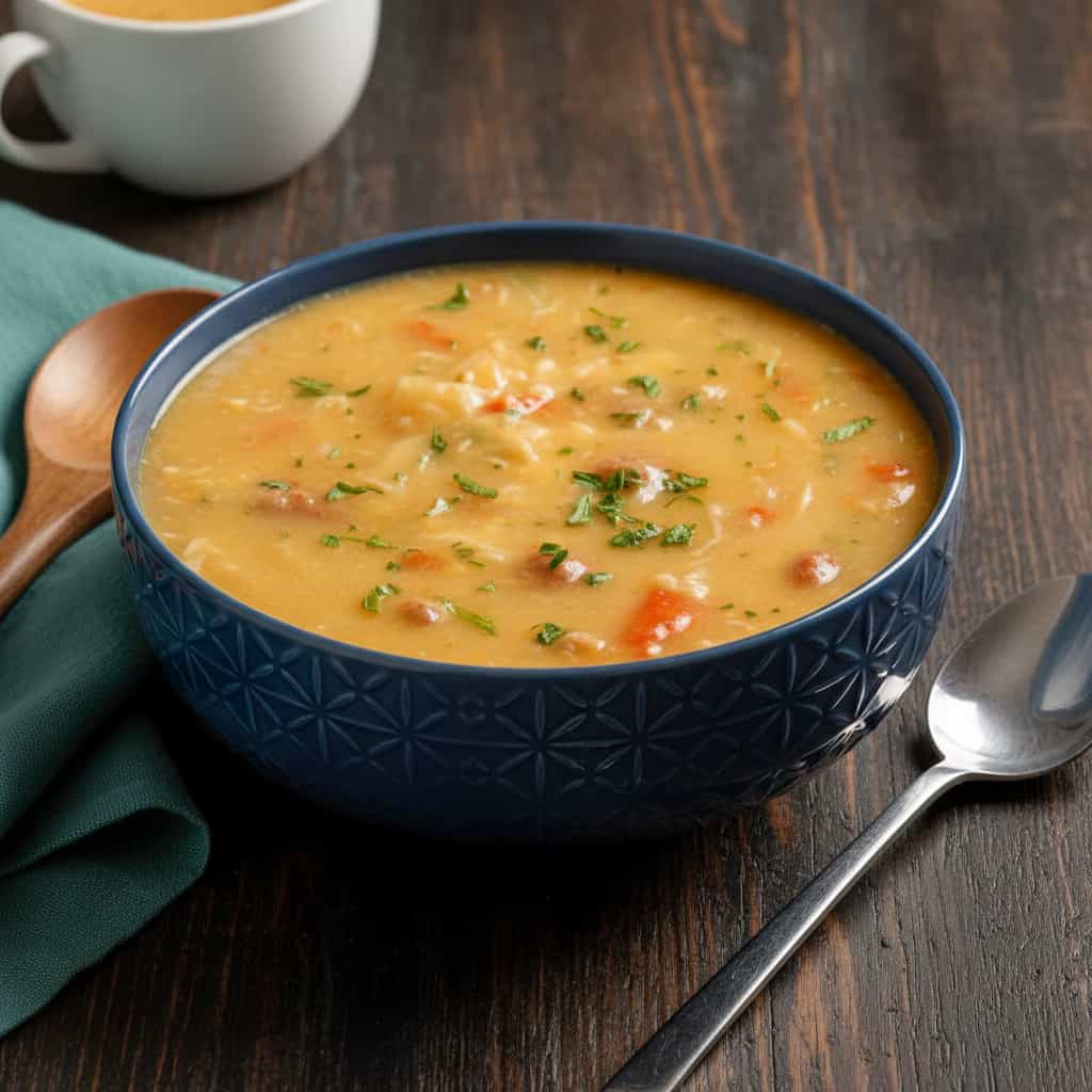 Caldo de Frango com Bacon