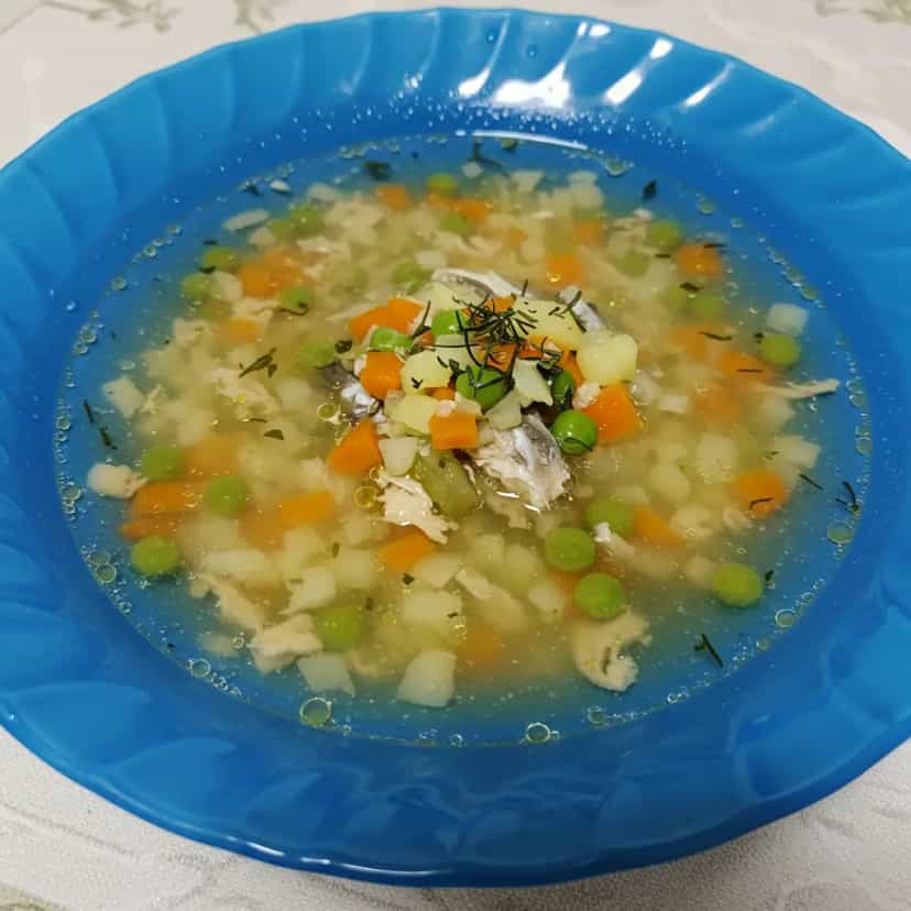Foto deliciosa de Caldo de Peixe com Legumes pronta para servir - Sopas & Caldos
