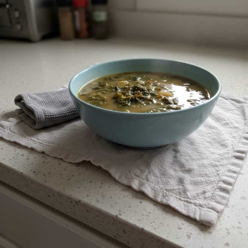 Foto deliciosa de Caldo verde vegetariano pronta para servir - Sopas & Caldos