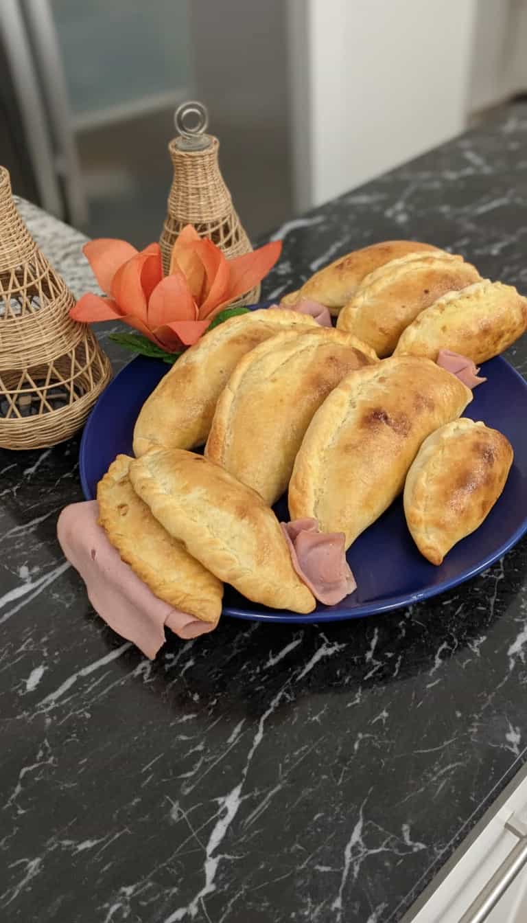 Foto deliciosa de Calzone de Presunto e Mussarela pronta para servir - Pizzas & Salgados
