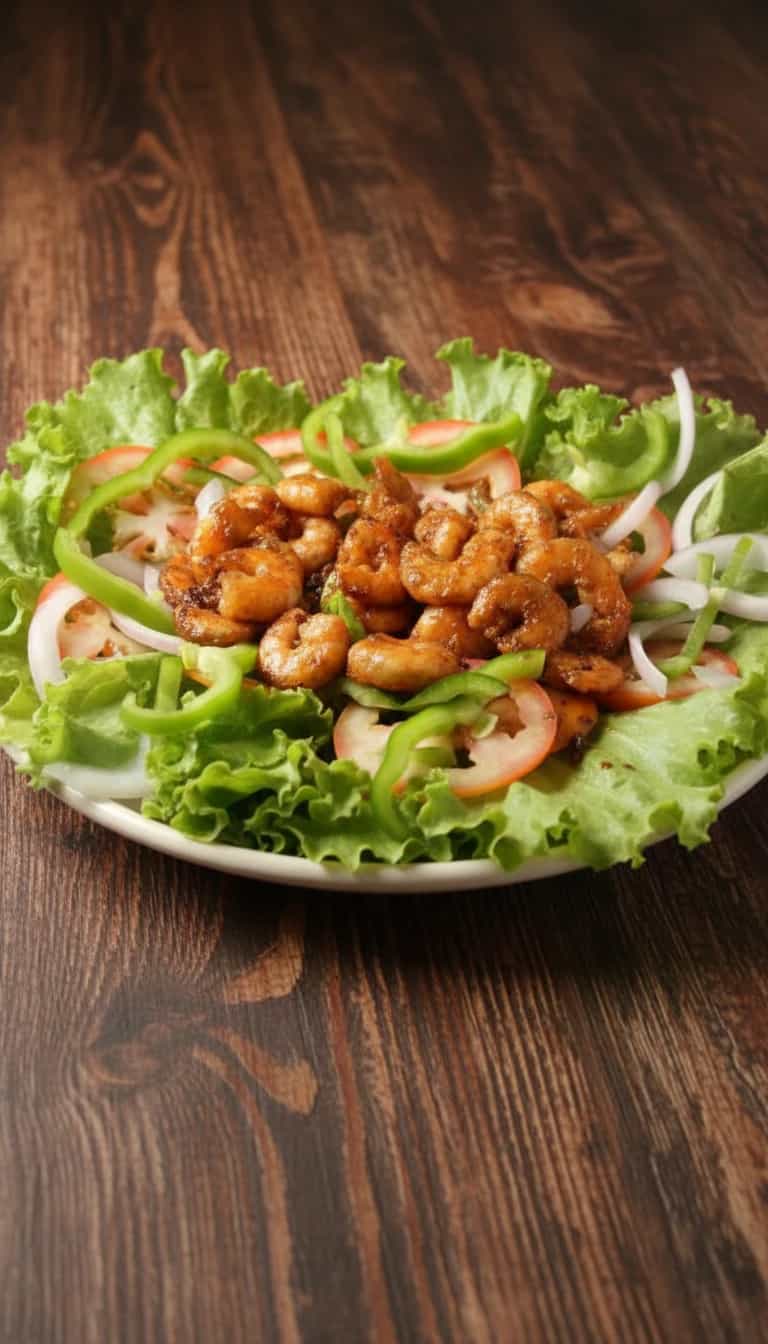 Foto deliciosa de Camarões Agridoce com Salada Fresca pronta para servir - Outras Receitas