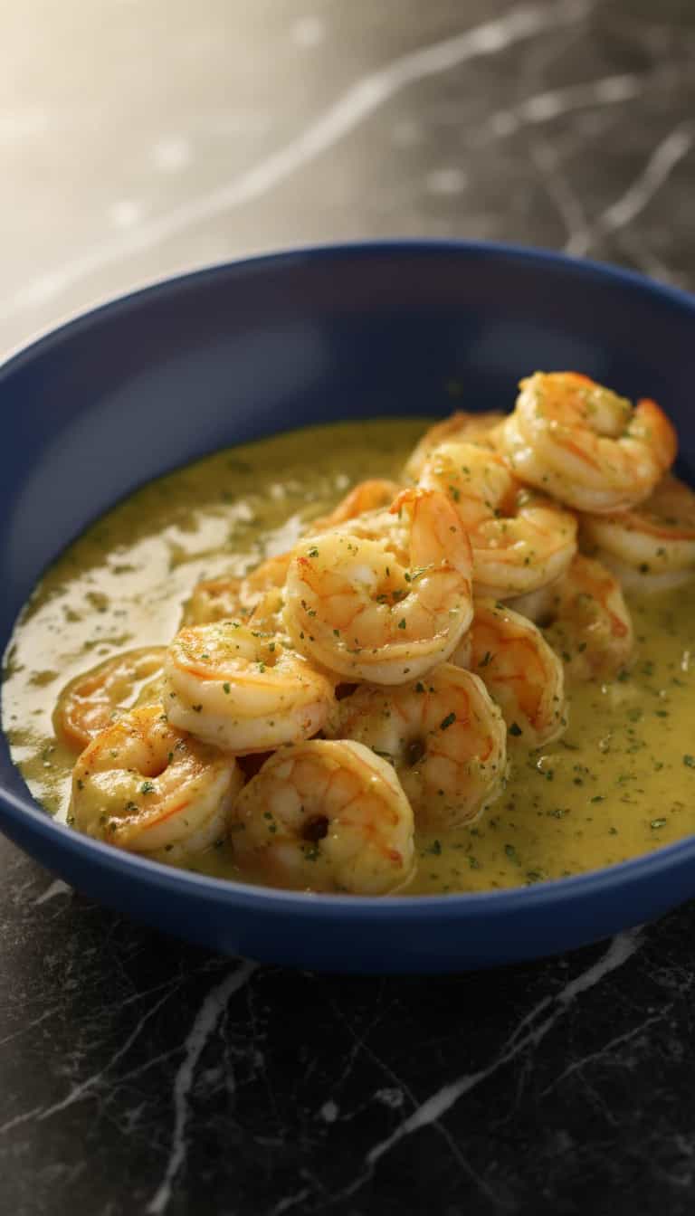 Foto deliciosa de Camarões ao Molho Espanhol pronta para servir - Peixes & Frutos do Mar