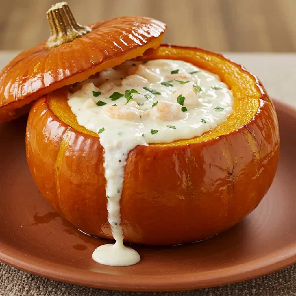 Camarões Cremosos na Moranga