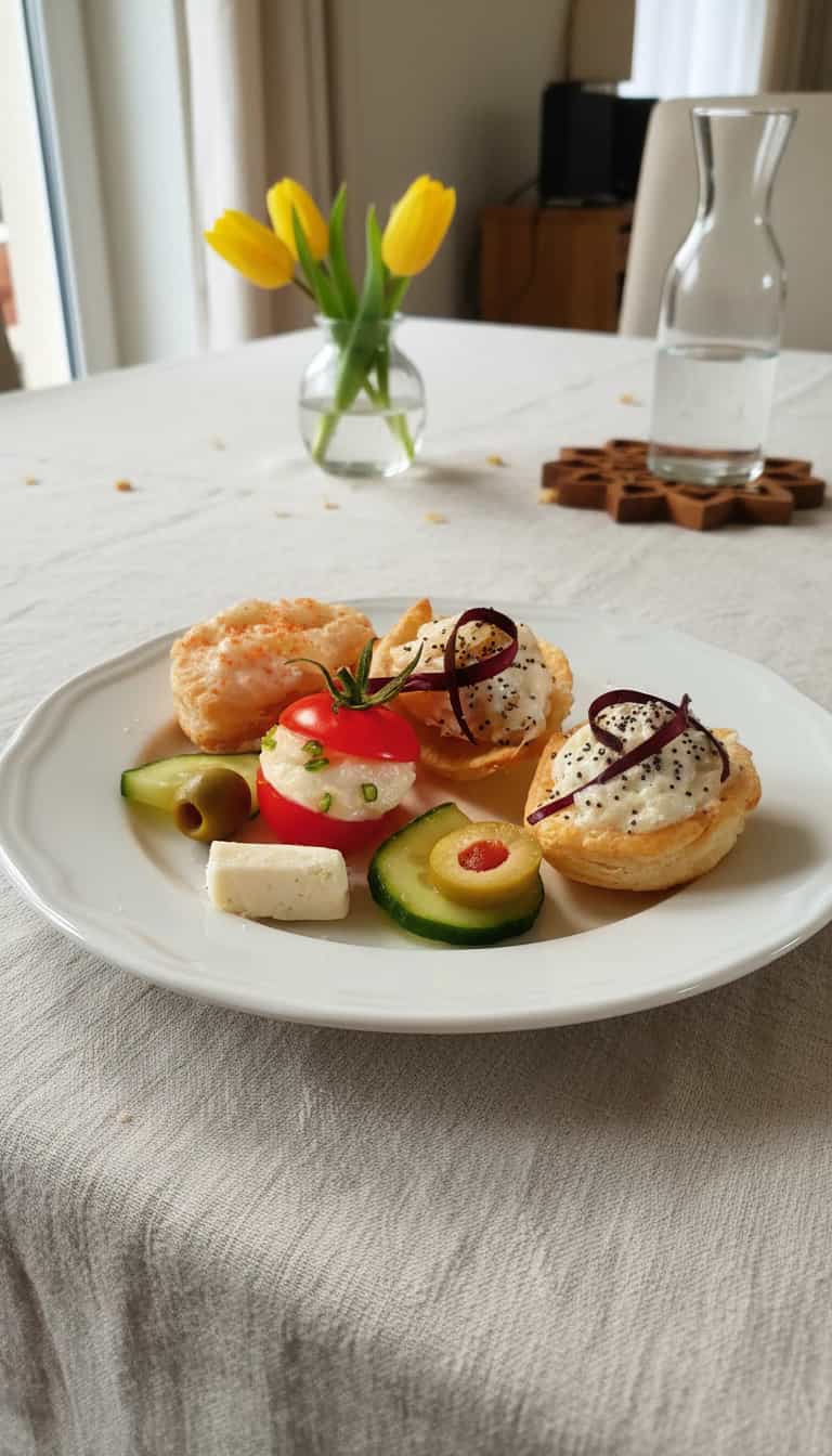 Foto deliciosa de Canapés de Bacalhau pronta para servir - Salgadinhos
