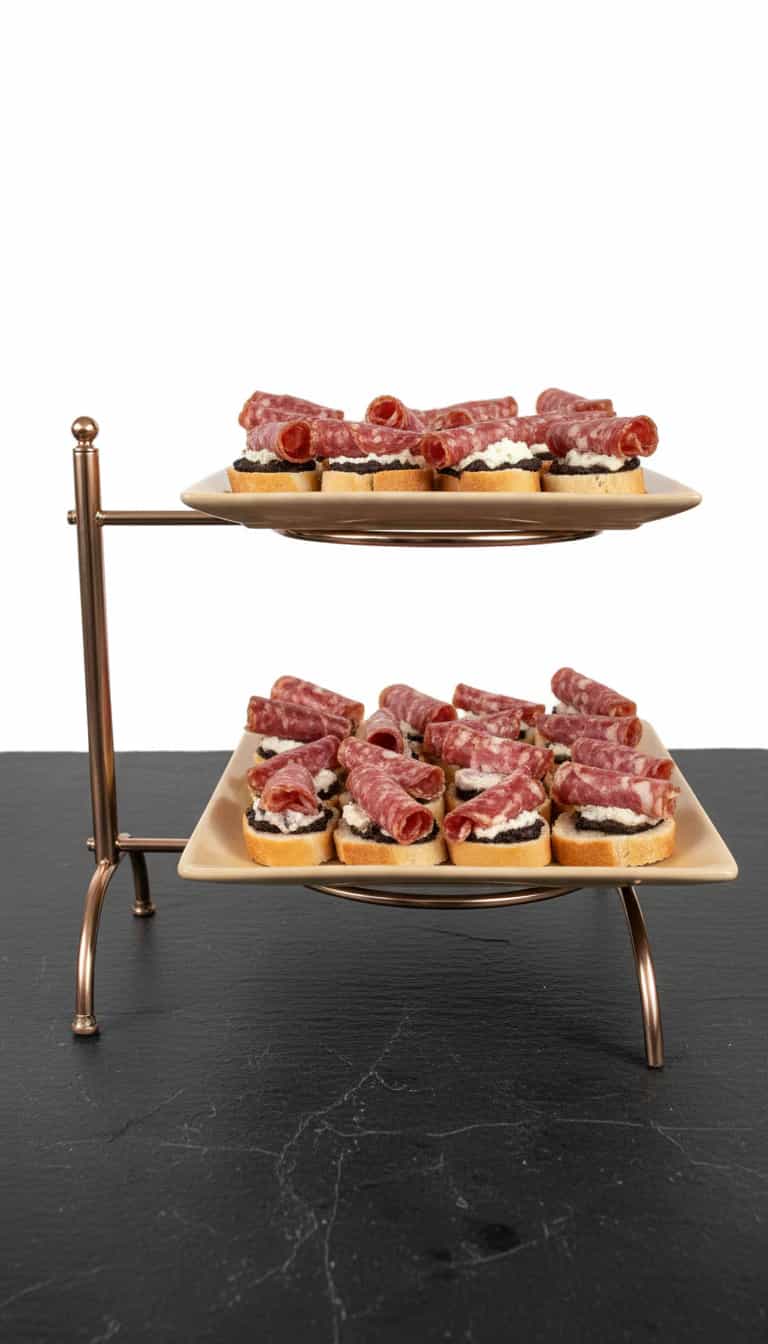 Foto deliciosa de Canapês de Berinjela e Salame pronta para servir - Salgadinhos