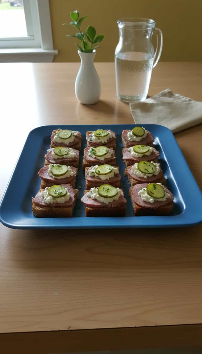 Foto deliciosa de Canapés de Rosbife pronta para servir - Salgadinhos