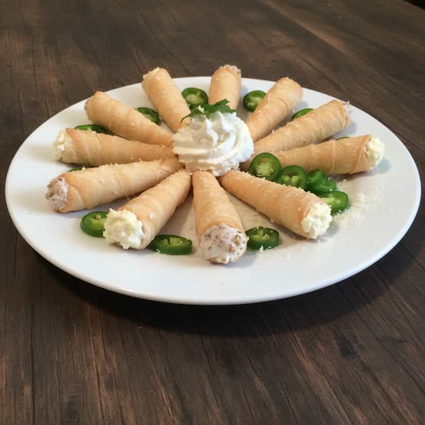 Foto deliciosa de Canudinhos de Palmito Fritos pronta para servir - Salgadinhos