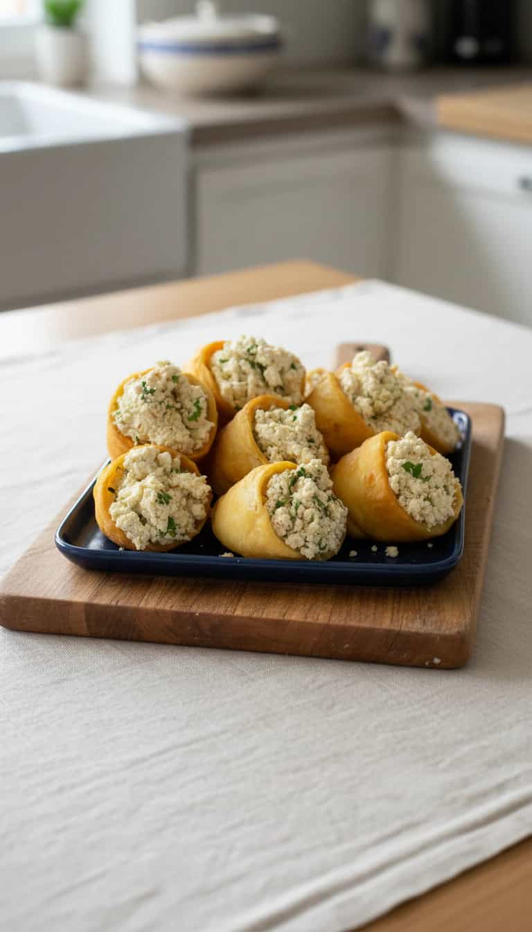 Foto deliciosa de Canudinhos Recheados pronta para servir - Salgadinhos
