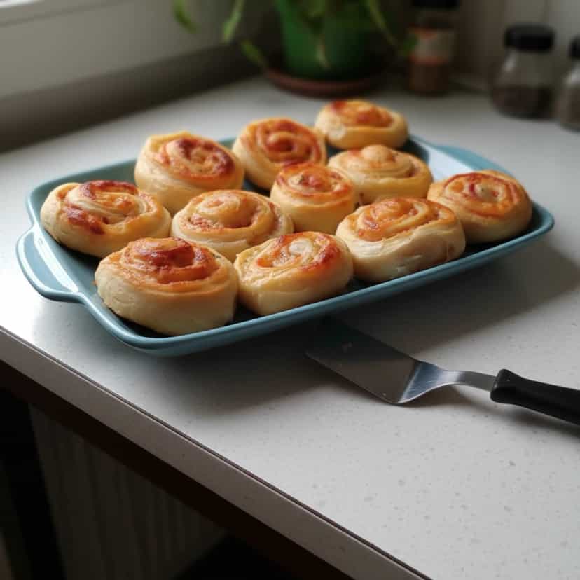 Foto deliciosa de Caracol de Presunto e Queijo Caseiro pronta para servir - Salgadinhos
