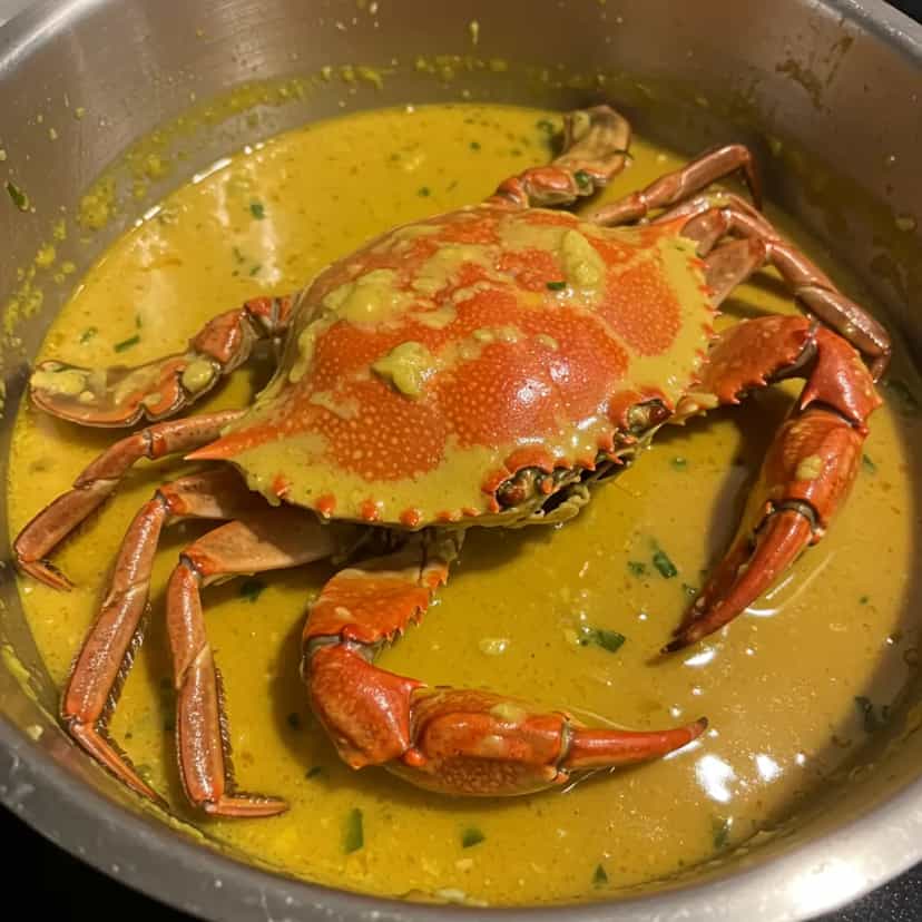 Foto deliciosa de Caranguejo no Coco pronta para servir - Peixes & Frutos do Mar