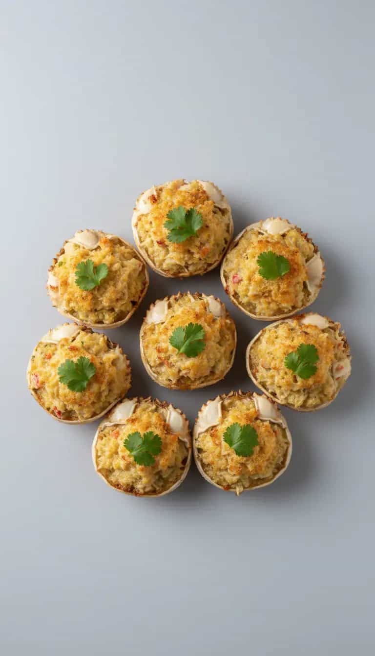 Foto deliciosa de Caranguejo Recheado ao Molho de Natas pronta para servir - Peixes & Frutos do Mar
