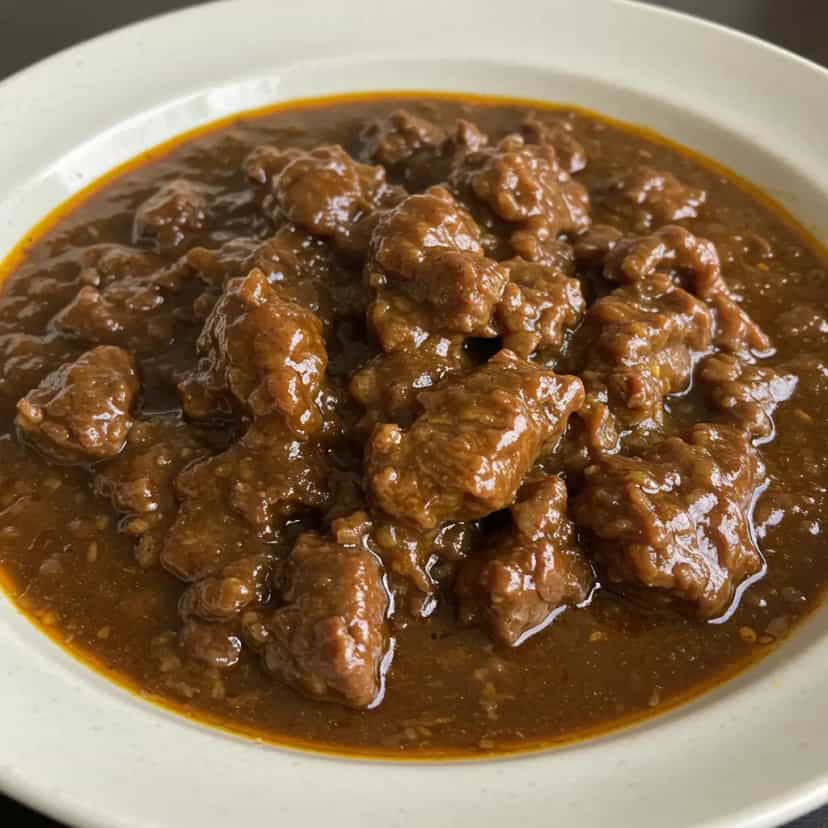 Foto deliciosa de Carne de Bode ao Molho Doce pronta para servir - Carnes & Frango