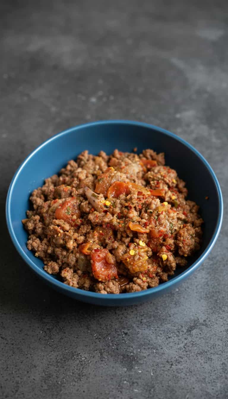Foto deliciosa de Carne moída a putanesca pronta para servir - Outras Receitas