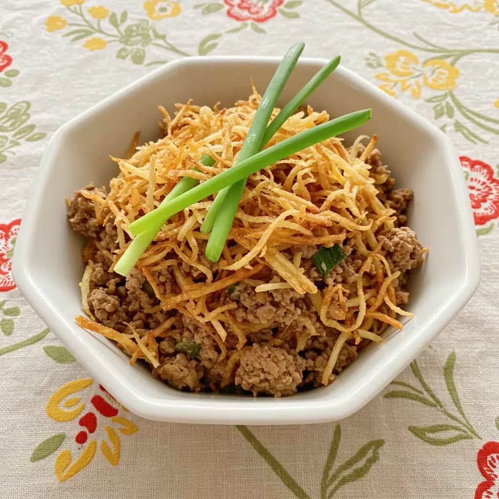 Carne Moída com Batata Palha