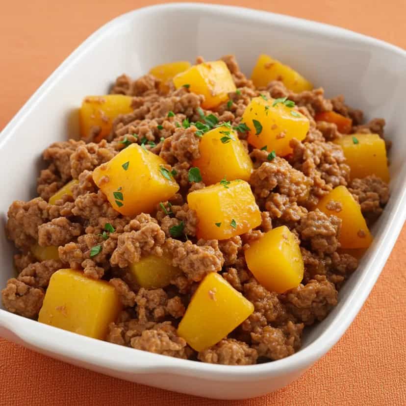 Foto deliciosa de Carne Moída com Mandioquinha e Batata pronta para servir - Carnes & Frango