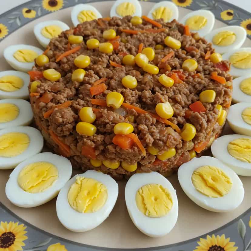 Foto deliciosa de Carne Moída com Ovos de Codorna pronta para servir - Outras Receitas