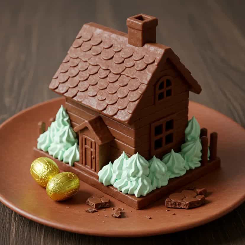 Foto deliciosa de Casinha de Chocolate pronta para servir - Outras Receitas