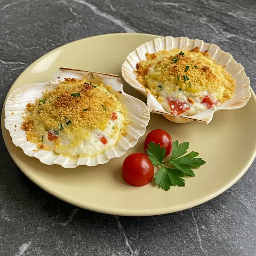 Foto deliciosa de Casquinha de Siri Cremosa pronta para servir - Peixes & Frutos do Mar