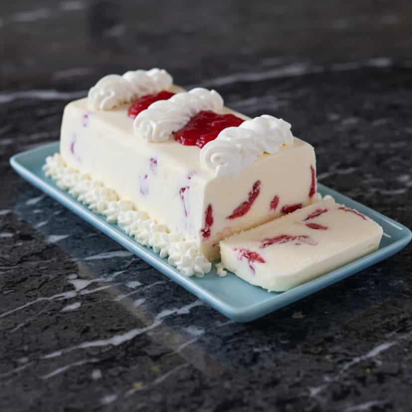 Foto deliciosa de Cassata Brasileira de Frutas Vermelhas pronta para servir - Doces Gelados & Sorvetes