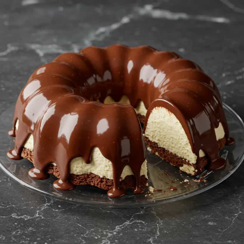 Foto deliciosa de Cassata de Chocolate pronta para servir - Doces Gelados & Sorvetes