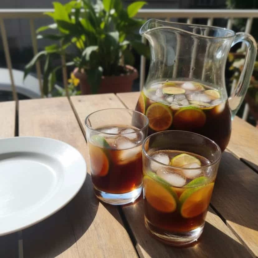Foto deliciosa de Chá Mate Gelado Refrescante pronta para servir - Bebidas Brasileiras