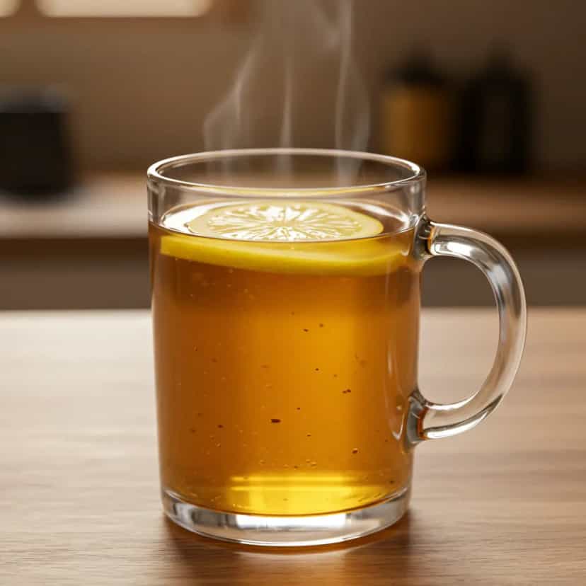 Foto deliciosa de Chá Quente de Erva-Cidreira com Limão pronta para servir - Bebidas Quentes