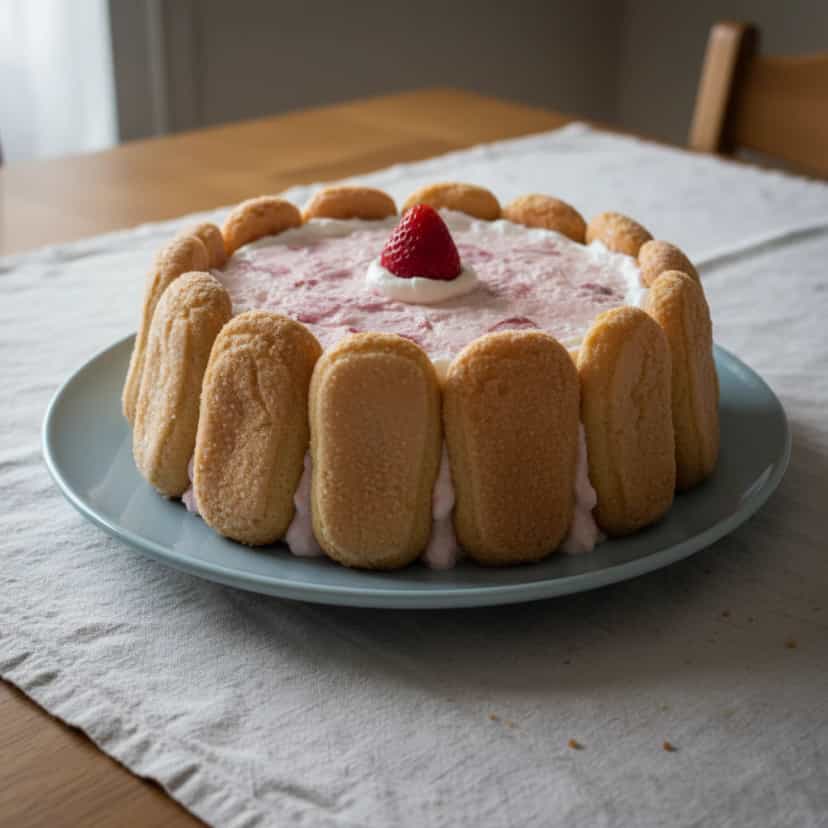 Foto deliciosa de Charlote de Morangos com Suspiros pronta para servir - Outras Receitas
