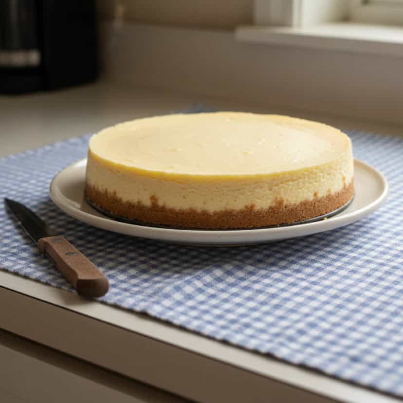 Foto deliciosa de Cheesecake Clássico Brasileiro pronta para servir - Tortas & Tortinhas