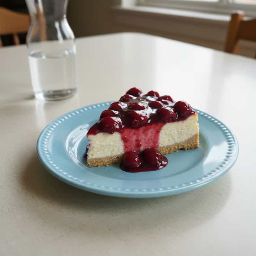 Foto deliciosa de Cheesecake de Framboesa pronta para servir - Tortas & Tortinhas
