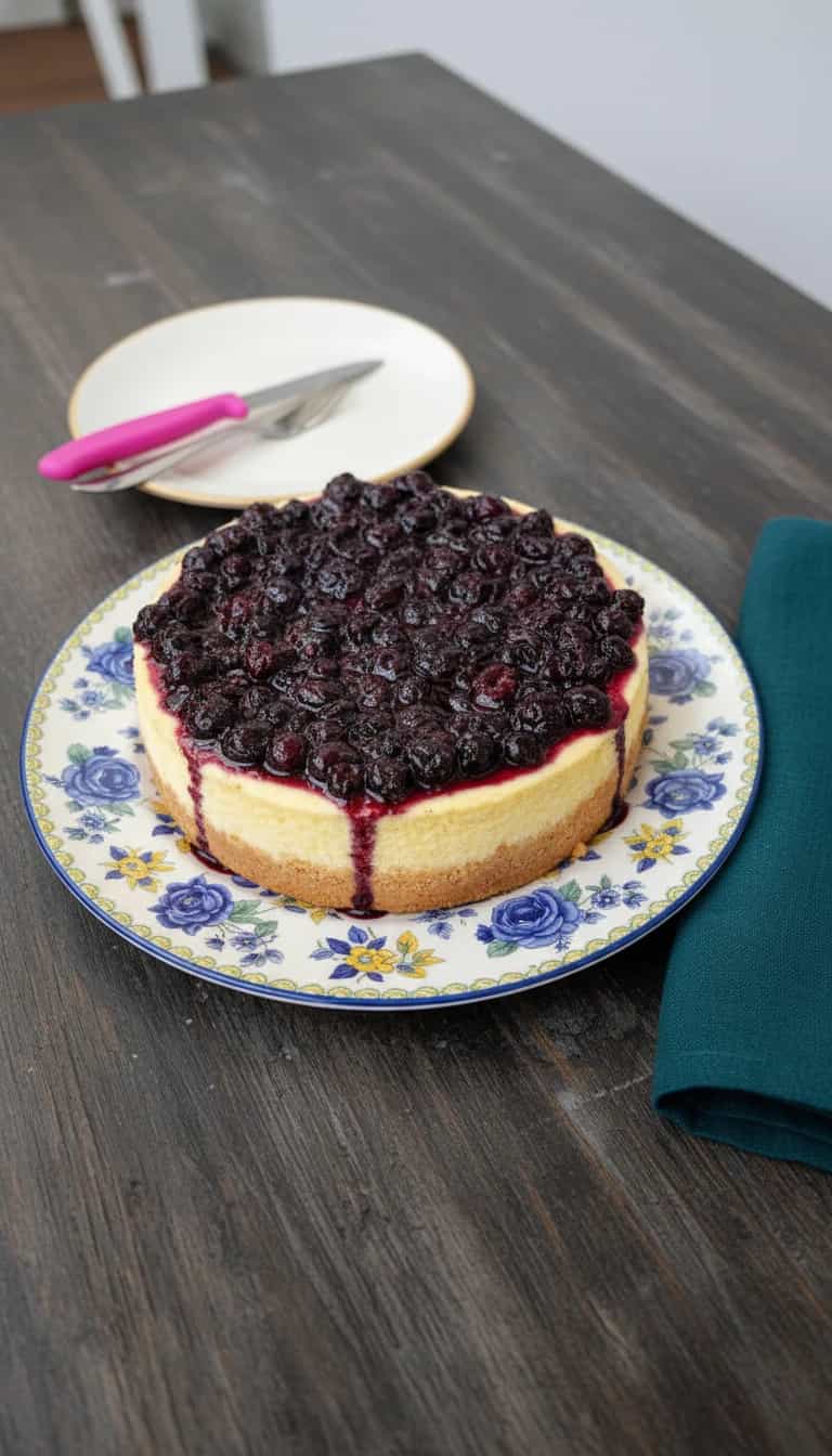 Foto deliciosa de Cheesecake de Ricota pronta para servir - Tortas & Tortinhas