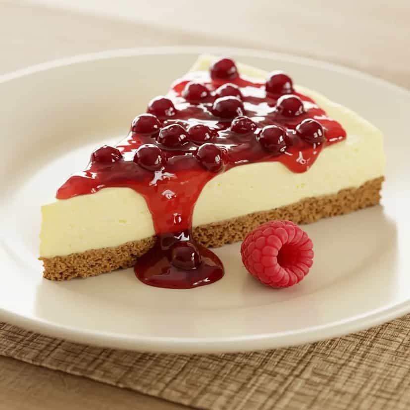 Foto deliciosa de Cheesecake de Ricota Simples pronta para servir - Tortas & Tortinhas