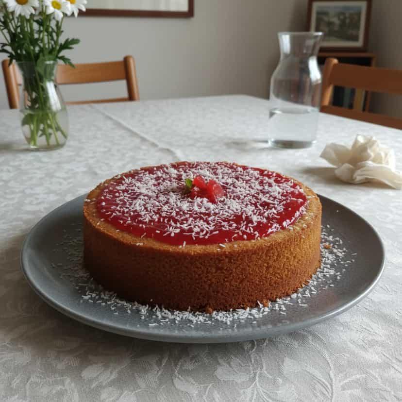 Foto deliciosa de Cheesecake Natalino de Goiaba e Coco pronta para servir - Tortas & Tortinhas