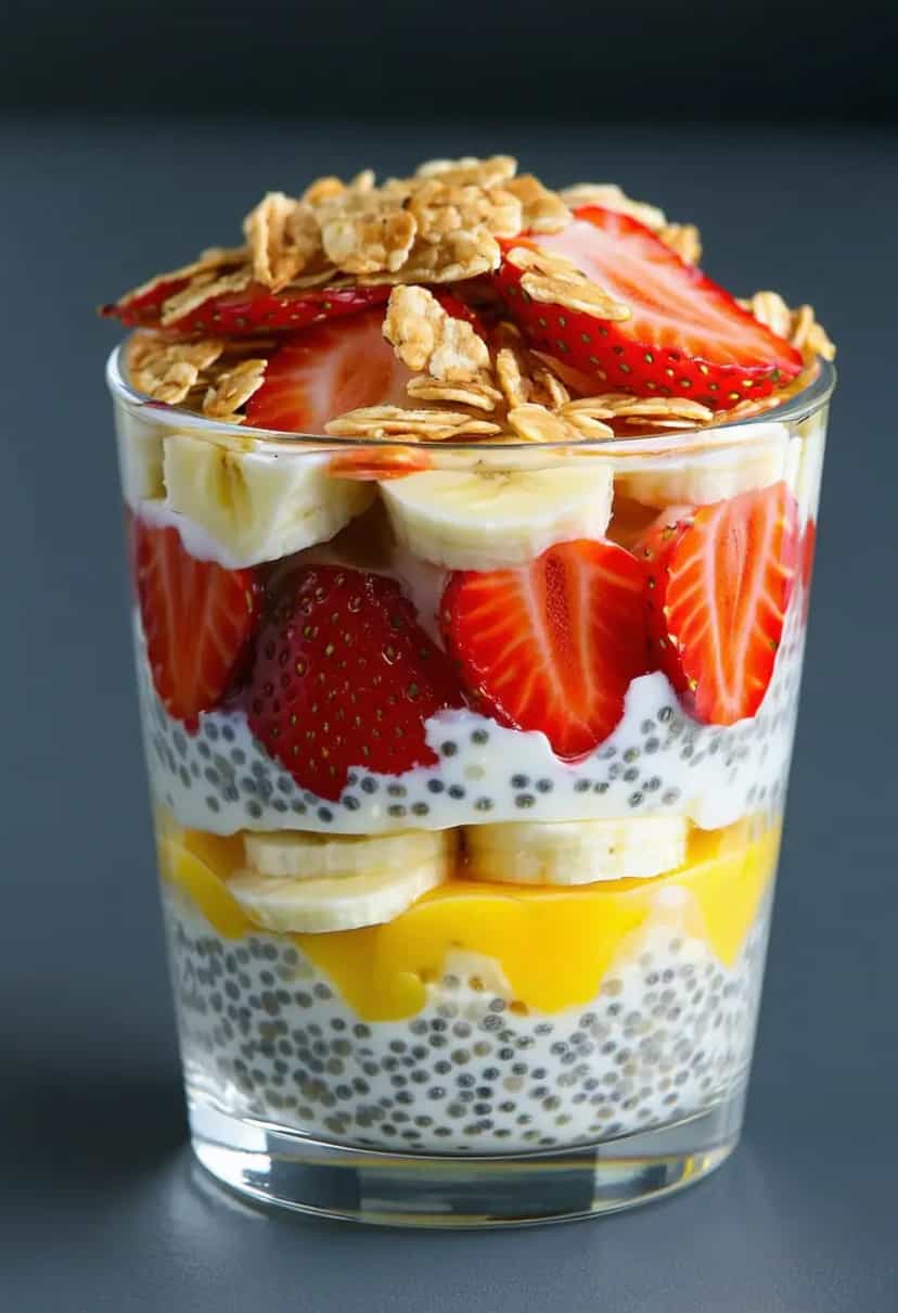 Foto deliciosa de Chia com Iogurte e Frutas pronta para servir - Outras Receitas