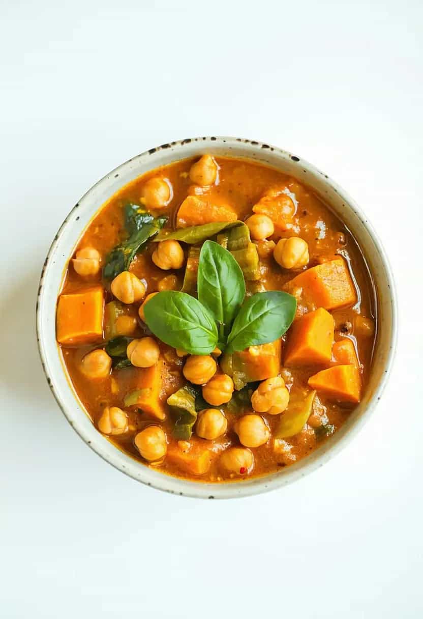 Curry Vegano de Grão-de-Bico e Batata Doce