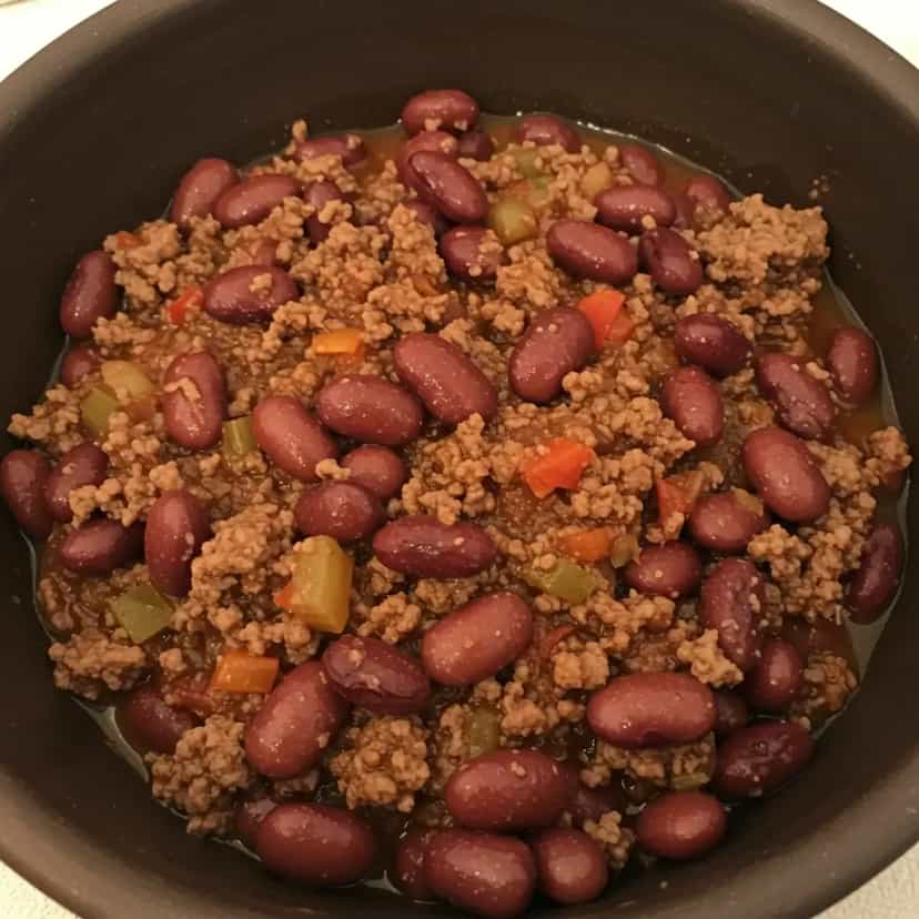 Foto deliciosa de Chili de Carne com Feijão Jalo pronta para servir - Pratos Brasileiros Icônicos